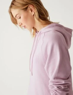Pure Cotton Long Sleeve Longline Hoodie -Marksandspencer Sale Store SD 01 T41 5638C P9 X EC 3