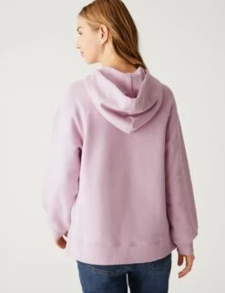 Pure Cotton Long Sleeve Longline Hoodie -Marksandspencer Sale Store SD 01 T41 5638C P9 X EC 4