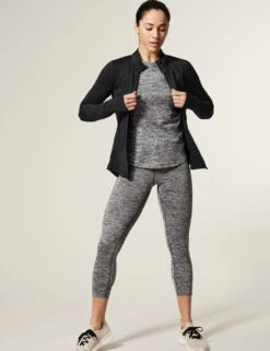 Funnel Neck Zip Up Long Sleeve Running Top -Marksandspencer Sale Store SD 01 T51 5296 Y0 X EC 1