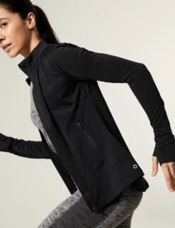 Funnel Neck Zip Up Long Sleeve Running Top -Marksandspencer Sale Store SD 01 T51 5296 Y0 X EC 4