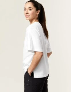 Pure Cotton Scoop Neck Oversized T-Shirt -Marksandspencer Sale Store SD 01 T51 5340 Z0 X EC 1