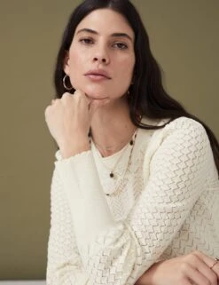 Pointelle Textured Knitted Top -Marksandspencer Sale Store SD 01 T53 5246U NZ X EC 2