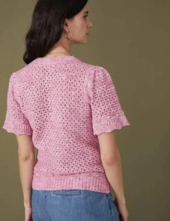 Pure Cotton Space Dyed Knitted Top -Marksandspencer Sale Store SD 01 T53 5247U A4 X EC 3