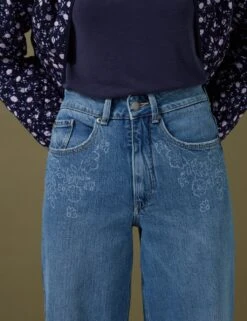 High Waisted Floral Wide Leg Jeans -Marksandspencer Sale Store SD 01 T53 7204U XA X EC 2