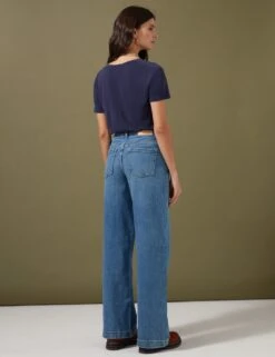 High Waisted Floral Wide Leg Jeans -Marksandspencer Sale Store SD 01 T53 7204U XA X EC 3
