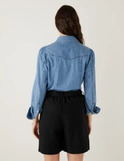 Linen Blend High Waisted Shorts -Marksandspencer Sale Store SD 01 T53 7228U Y0 X EC 3