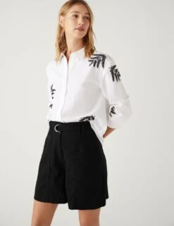 Linen Rich Belted Utility Shorts -Marksandspencer Sale Store SD 01 T57 2321 Y0 X EC 1