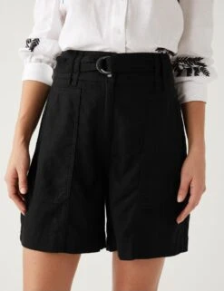 Linen Rich Belted Utility Shorts -Marksandspencer Sale Store SD 01 T57 2321 Y0 X EC 2