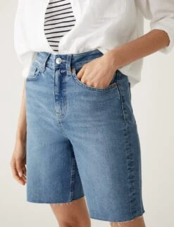 Denim High Waisted Bermuda Shorts -Marksandspencer Sale Store SD 01 T57 3079 QQ X EC 2