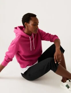 Cotton Rich Straight Leg Cropped Joggers -Marksandspencer Sale Store SD 01 T57 3753 Y0 X EC 4