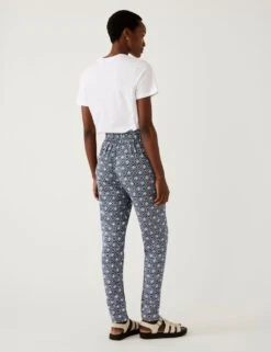 Printed Pleat Front Tapered Trousers -Marksandspencer Sale Store SD 01 T57 4666 F4 X EC 3
