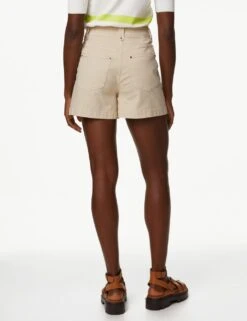 Cotton Rich High Waisted Utility Shorts -Marksandspencer Sale Store SD 01 T57 5908 EK X EC 2