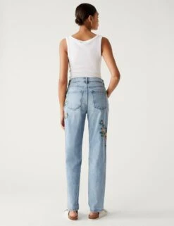 Boyfriend Embroidered Ankle Grazer Jeans -Marksandspencer Sale Store SD 01 T57 6214B QQ X EC 3