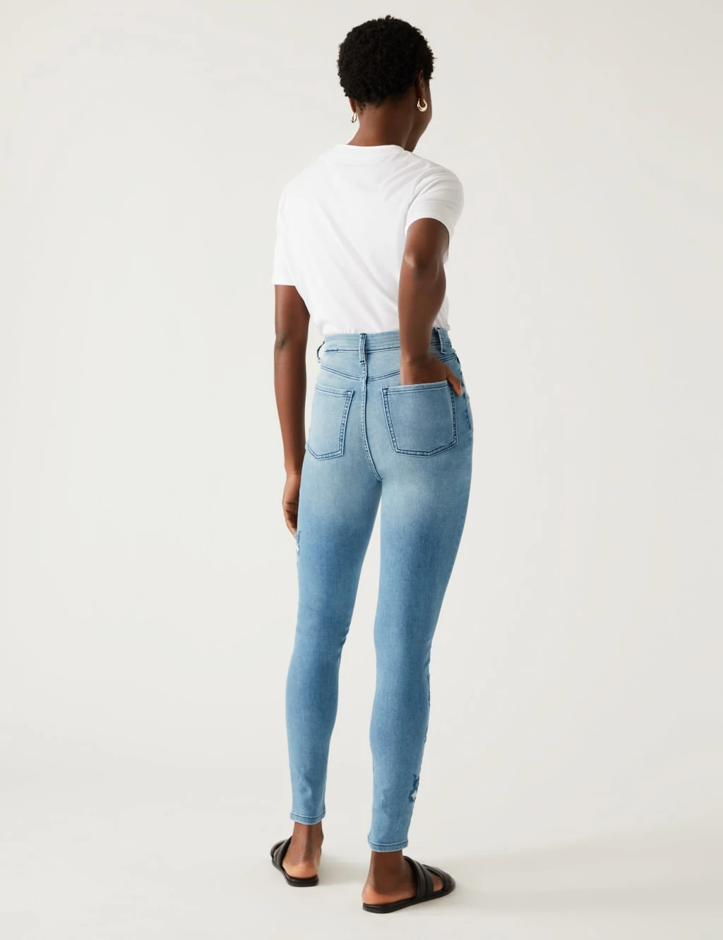 Ivy High Waisted Embroidered Skinny Jeans 4 Ivy High Waisted Embroidered Skinny Jeans - Image 4