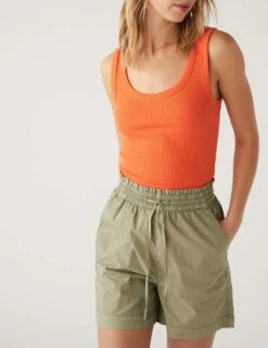 Pure Cotton High Waisted Shorts -Marksandspencer Sale Store SD 01 T57 8740 XJ X EC 2