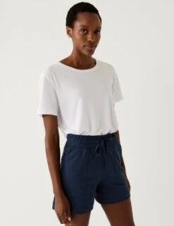 Cotton Rich Jersey Jogger Shorts -Marksandspencer Sale Store SD 01 T57 9665 F0 X EC 2
