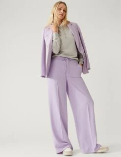 Crepe Drawstring Wide Leg Trousers -Marksandspencer Sale Store SD 01 T59 1030T G0 X EC 1