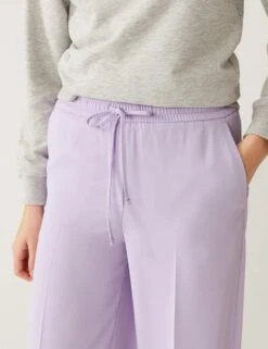 Crepe Drawstring Wide Leg Trousers -Marksandspencer Sale Store SD 01 T59 1030T G0 X EC 2