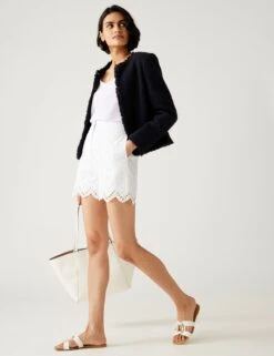 Pure Cotton Embroidered Shorts -Marksandspencer Sale Store SD 01 T59 3678T Z0 X EC 2