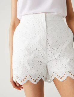 Pure Cotton Embroidered Shorts -Marksandspencer Sale Store SD 01 T59 3678T Z0 X EC 3