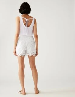 Pure Cotton Embroidered Shorts -Marksandspencer Sale Store SD 01 T59 3678T Z0 X EC 4