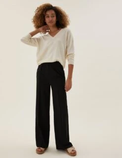 Wide Leg Trousers -Marksandspencer Sale Store SD 01 T59 8765 Y0 X EC 8