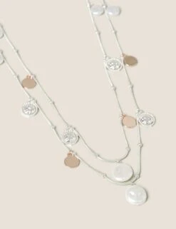 Charm And Pearl Long Multirow Necklace -Marksandspencer Sale Store SD 01 T66 1541H XX X EC 2