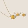 Gold Tone Yellow Earring & Necklace Set -Marksandspencer Sale Store SD 01 T66 9007J R0 X EC 0