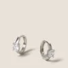 Sterling Silver Cubic Zirconia Hoops -Marksandspencer Sale Store SD 01 T66 9011E XX X EC 90