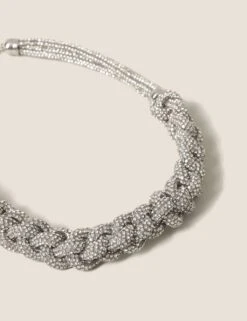 Rhinestone Plait Necklace -Marksandspencer Sale Store SD 01 T66 9055N XX X EC 1