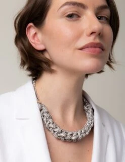 Rhinestone Plait Necklace -Marksandspencer Sale Store SD 01 T66 9055N XX X EC 4