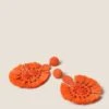 Orange Raffia Statement Drop Earrings -Marksandspencer Sale Store SD 01 T66 9057E P0 X EC 0