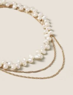 Autograph Freshwater Pearl Multirow Necklace