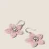 Flower Fabric Wrap Rhinestone Stud Earrings -Marksandspencer Sale Store SD 01 T66 9087E A0 X EC 0