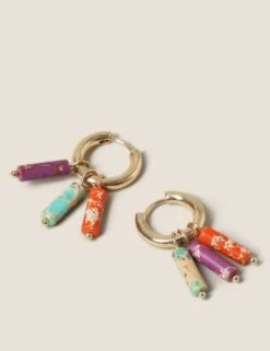 Semi Precious Stone Hoop Earrings -Marksandspencer Sale Store SD 01 T66 9092E A4 X EC 1