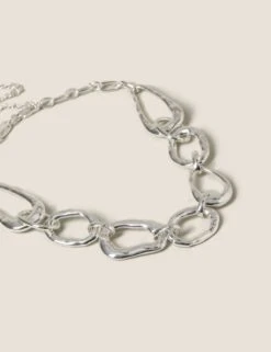 Silver Tone Large Link Chain Necklace