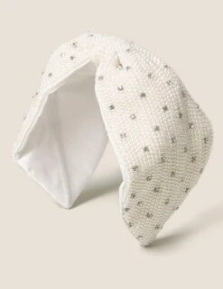 Pearl Rhinestone Wide Alice Band