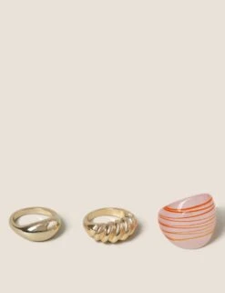 3 Pack Gold & Resin Ring Pack