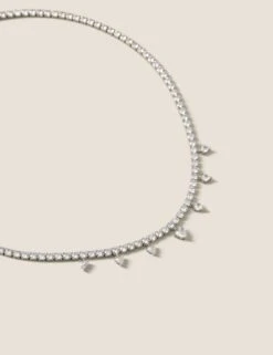 Platinum Plated Cubic Zirconia Necklace
