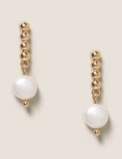 Autograph Glass Pearl Ball Drop Earrings