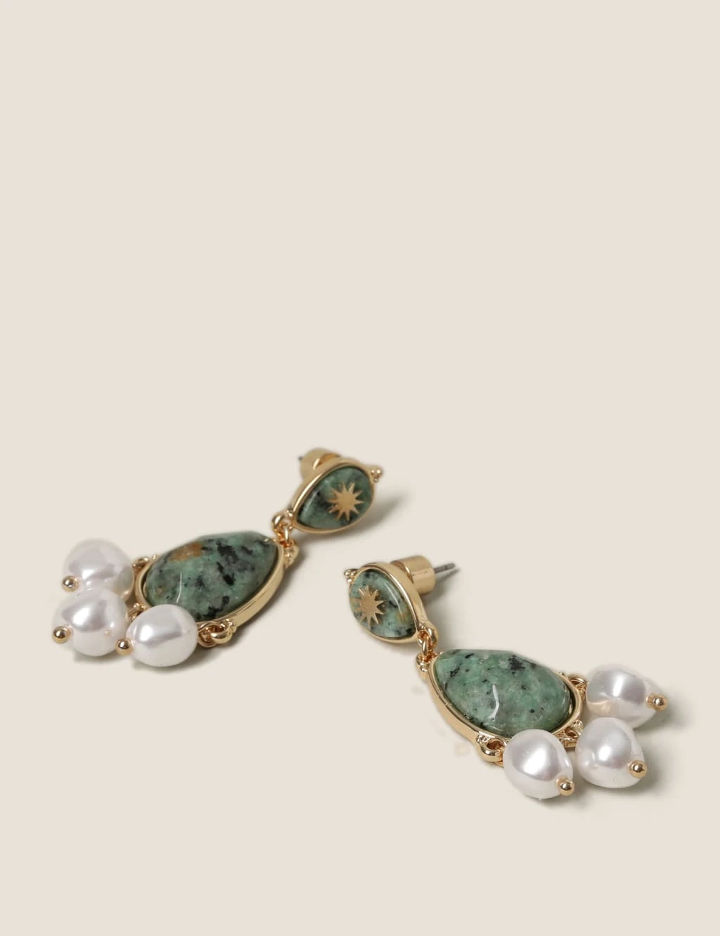 Semi Precious Pearl Drop Earrings 1 Semi Precious Pearl Drop Earrings