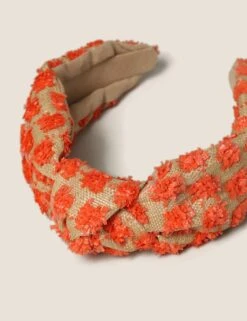 Orange Raffia Knot Alice Band