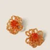 Orange Flower Stud Earrings -Marksandspencer Sale Store SD 01 T66 9157E P0 X EC 0