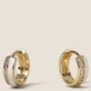 14ct Gold Plated Cubic Zirconia Enamel Hoops