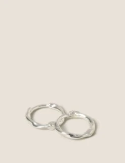 Sterling Silver Twist Hoops -Marksandspencer Sale Store SD 01 T66 9189E XX X EC 1