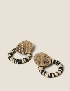 Monochrome Fabric Drop Earrings