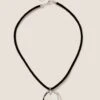 Silver Metal Disc Necklace -Marksandspencer Sale Store SD 01 T66 9234N Y0 X EC 0