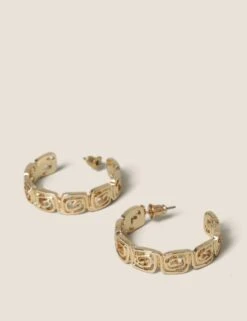 Aztec Gold Hoop Earrings