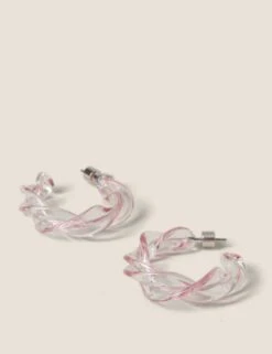 Purple Twist Hoop Earrings