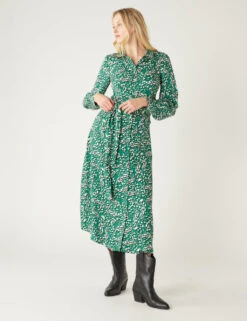 Animal Print Tie Front Midaxi Shirt Dress -Marksandspencer Sale Store SD 01 T69 1564 J4 X EC 1